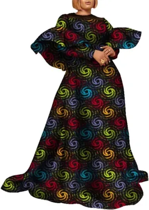 African Dresses for Women Beautiful Long Skirt Traditional Ankara Kente Print for Party Wedding