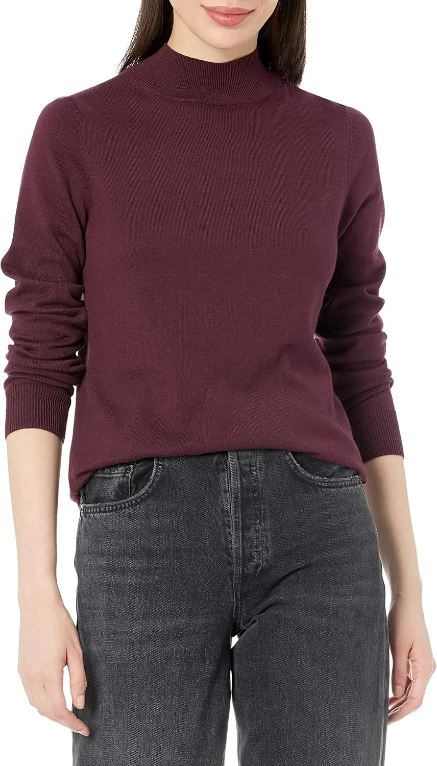 Amazon Essentials Women's Lightweight Mockneck Sweater (Available in Plus Size)