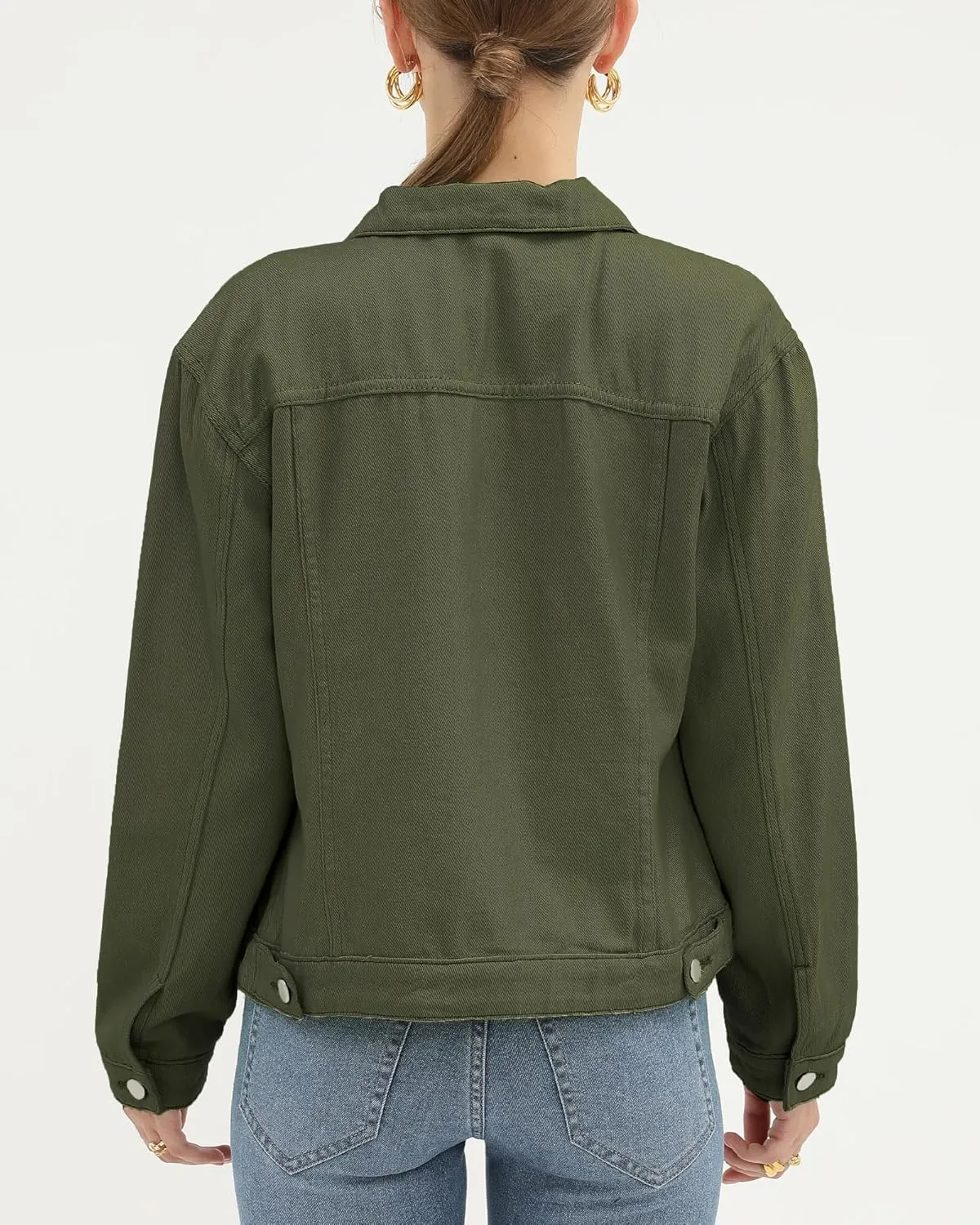 Argstar Denim Jacket for Women Button Up Long Sleeve with Pockets (Available in Inner Pockets)