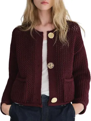 Arssm Womens Cardigan Sweaters 2024 V Neck Long Sleeve Sweater Button Down Knit Sweater Top with Pockets