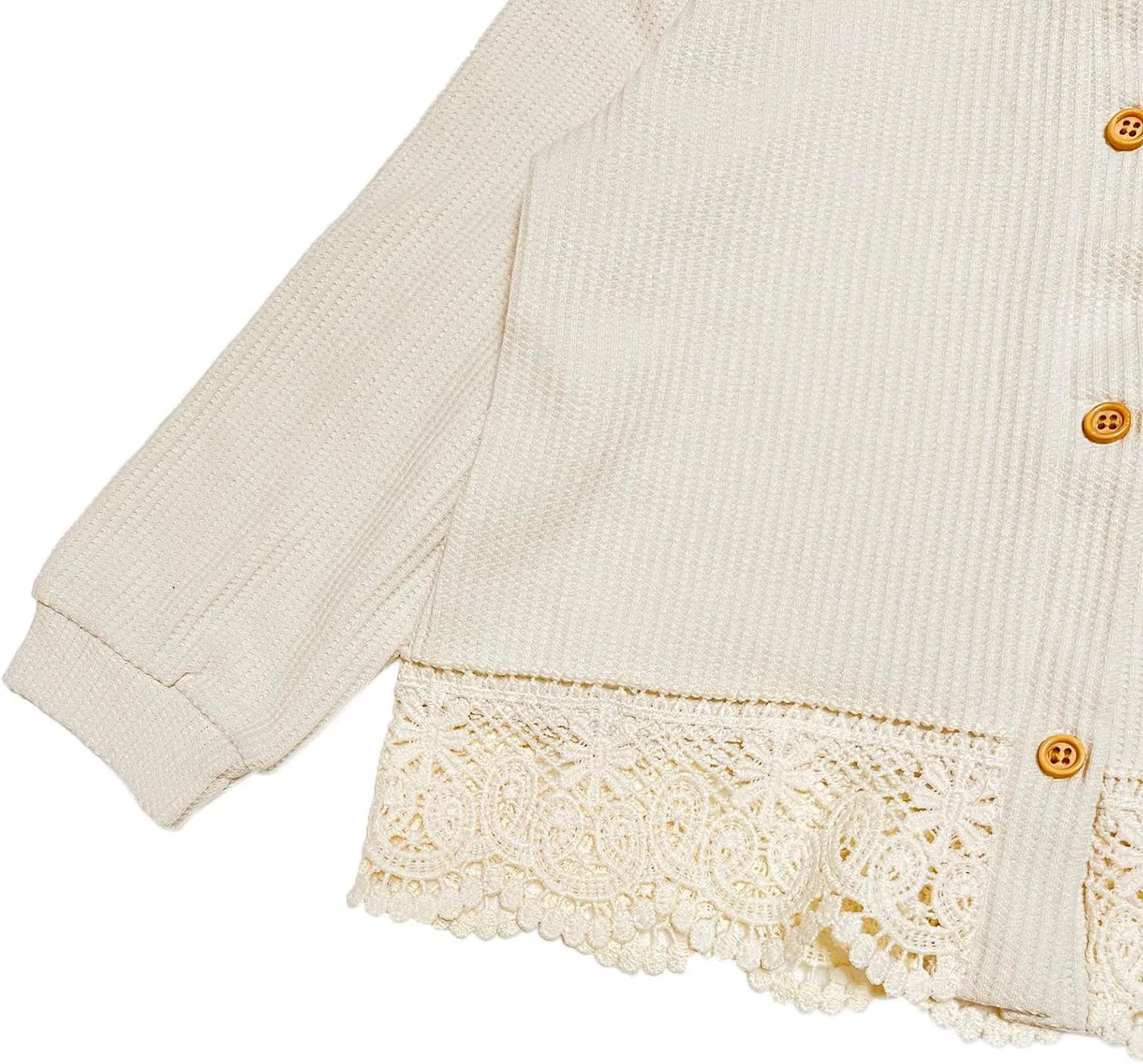 Baby Toddler Girls Cardigan Sweater Infant Bolero Shrug Kids Long Sleeve Button Closure Lace Dress Up Jacket Tops