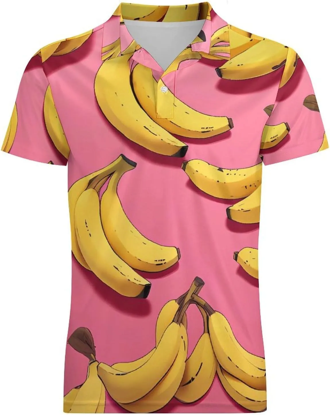 Bananas Fruit Men's Polo Shirt Short Sleeve Casual Athletic Quick Dry Golf T-Shirts