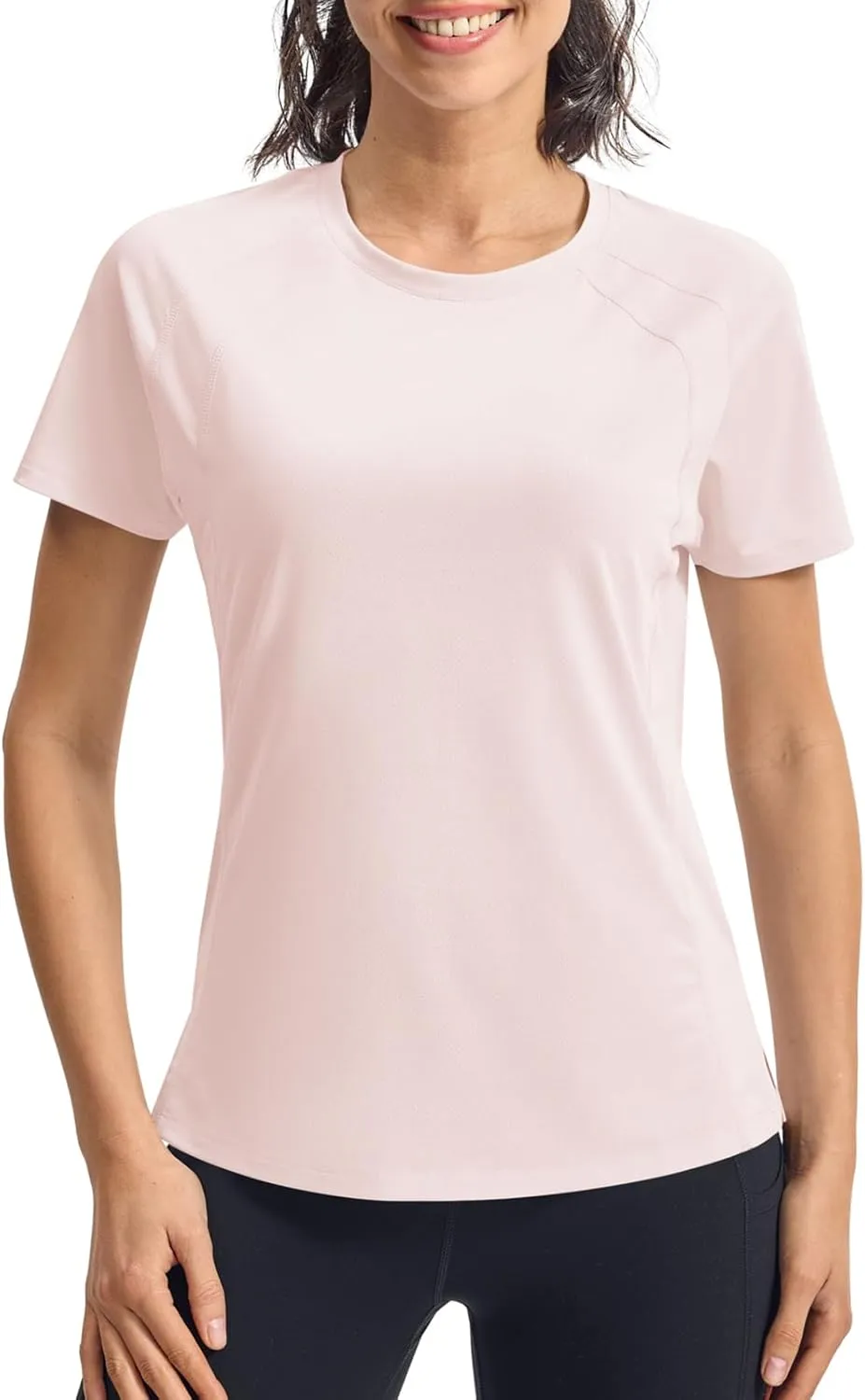 BGOWATU Women's Workout Athletic Tops Short Sleeve Crewneck T-Shirts Running Gym Yoga Tee Dry Fit UV Protection