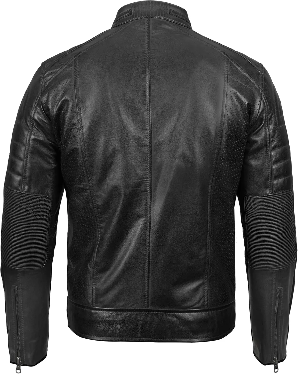 Blingsoul Real Lambskin Men's Leather Jackets - Cafe Racer Style Premium Leather Jacket Men