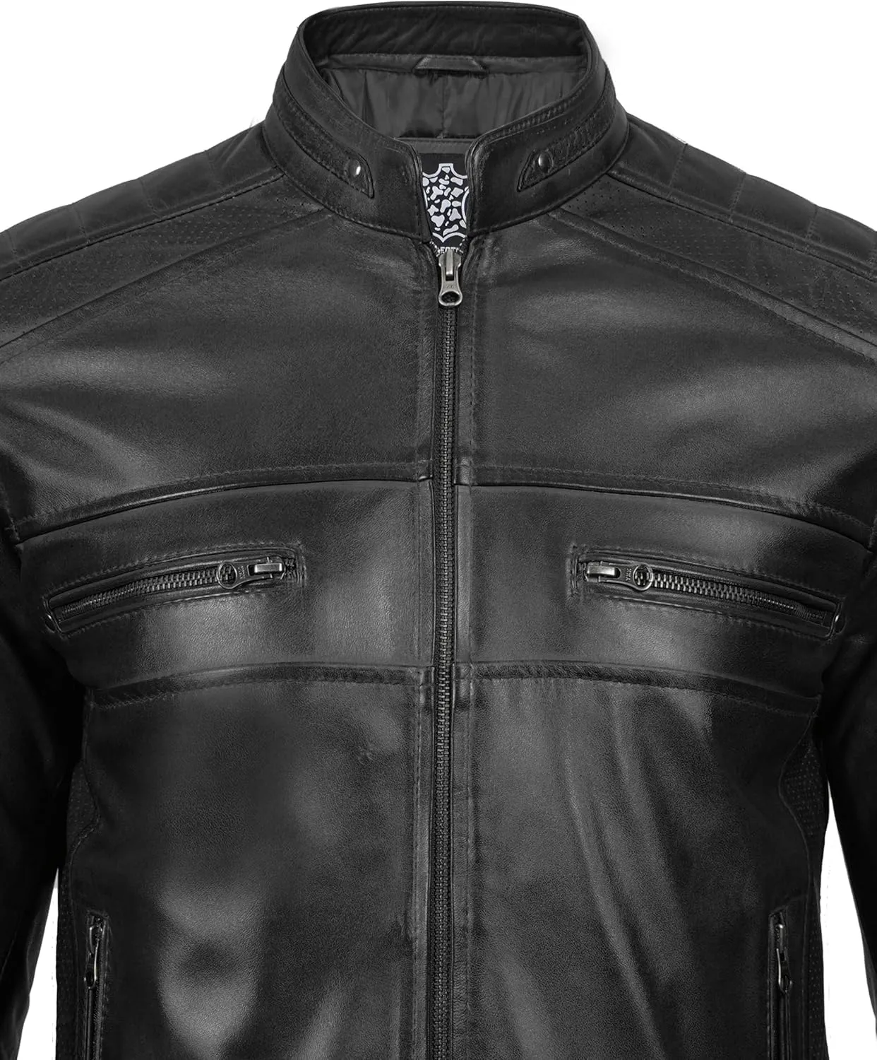 Blingsoul Real Lambskin Men's Leather Jackets - Cafe Racer Style Premium Leather Jacket Men