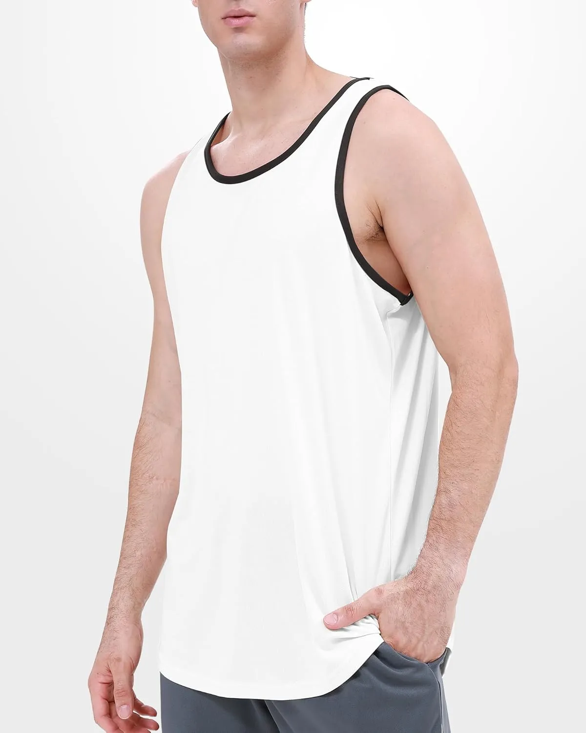 BOOMCOOL 5 Pack Men's Quick Dry Workout Tank Top Gym Muscle Tee Fitness Bodybuilding Sleeveless T Shirt Training