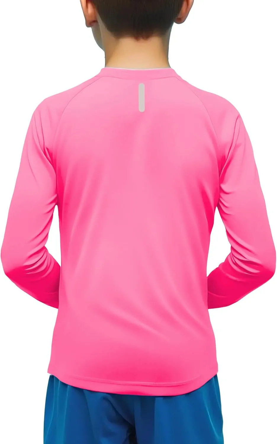 Boys Athletic Shirts Long Sleeve, Active T-Shirt Moisture Wicking Crewneck Dry Fit Tee Outdoor Running Tshirt