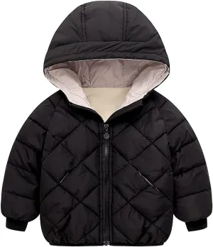 Boys Girls' Winter Coat Light Puffer Jacket Hooded Warm Down Coat Outwear Water-Resistant Packable Puffer Jacket Coat
