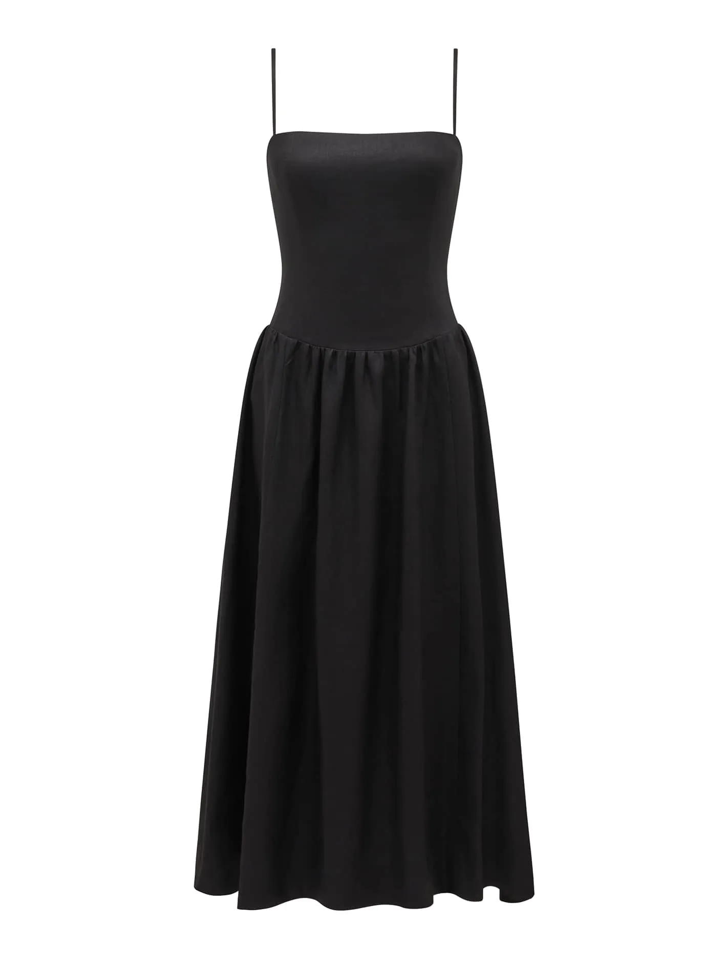 Brooke Petite Linen Drop Waist Midi Dress