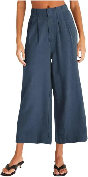 Business Casual Palazzo Pants for Women Wed Leg Linen Capri Pant Spring Summer Lounge Trouser Flowy Beach Pants Slacks