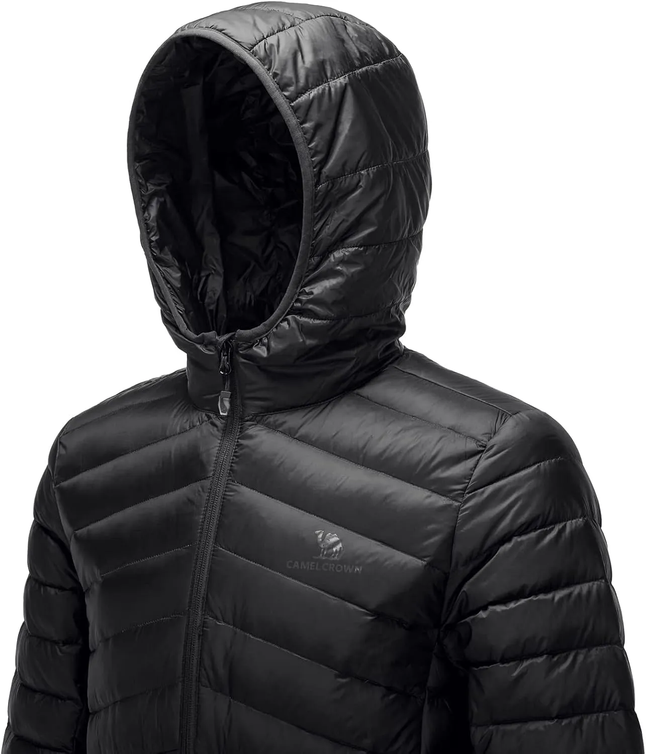 CAMEL CROWN Men's Packable Down Jacket Hooded Lightweight Puffer Insulated Coat for Travel Outdoor Hiking
