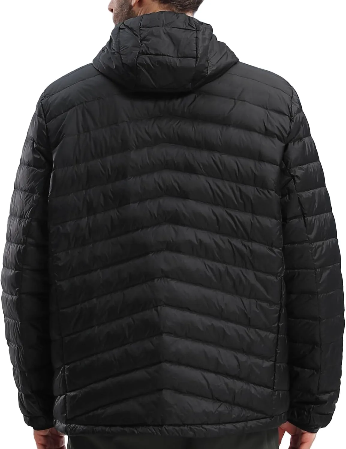 CAMEL CROWN Men's Packable Down Jacket Hooded Lightweight Puffer Insulated Coat for Travel Outdoor Hiking