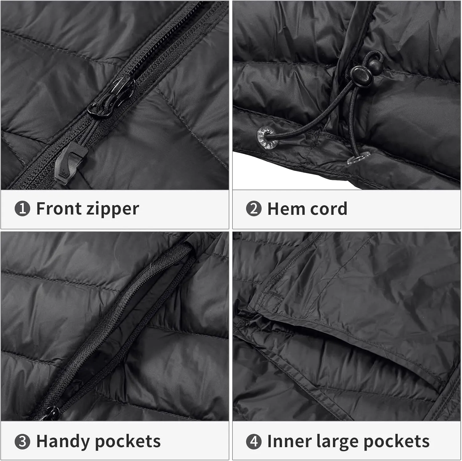 CAMEL CROWN Men's Packable Down Jacket Hooded Lightweight Puffer Insulated Coat for Travel Outdoor Hiking