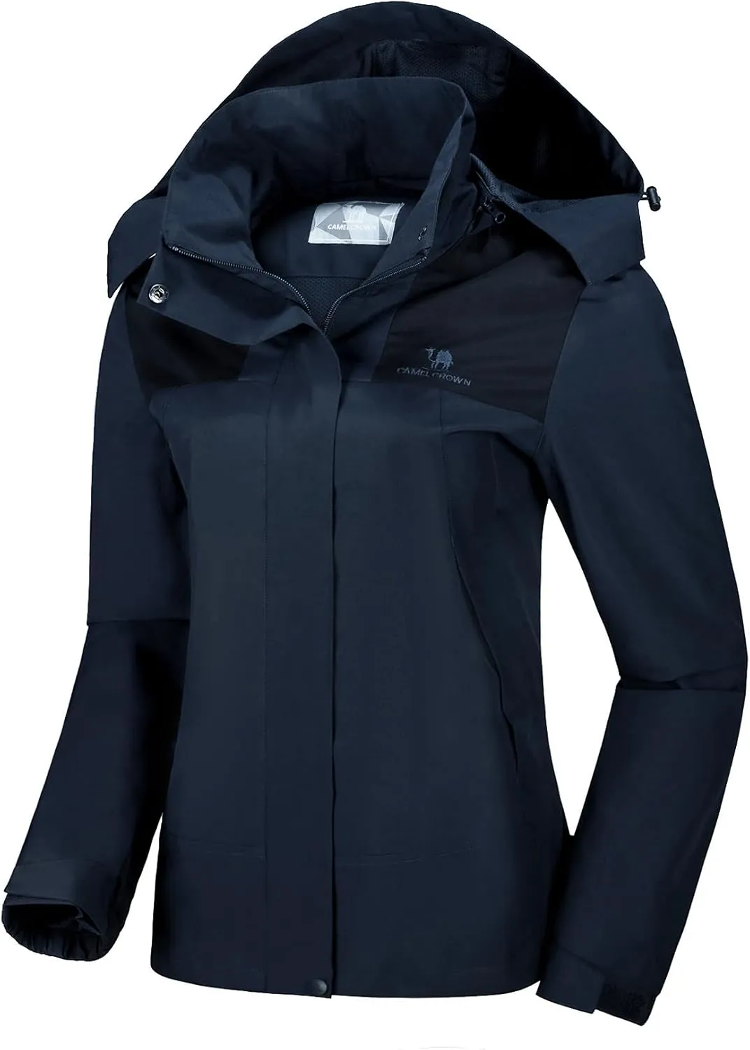 CAMELSPORTS Women's Rain Jacket Waterproof Hooded Windbreaker Windproof Lightweight Shell Raincoat for Outdoor Hiking