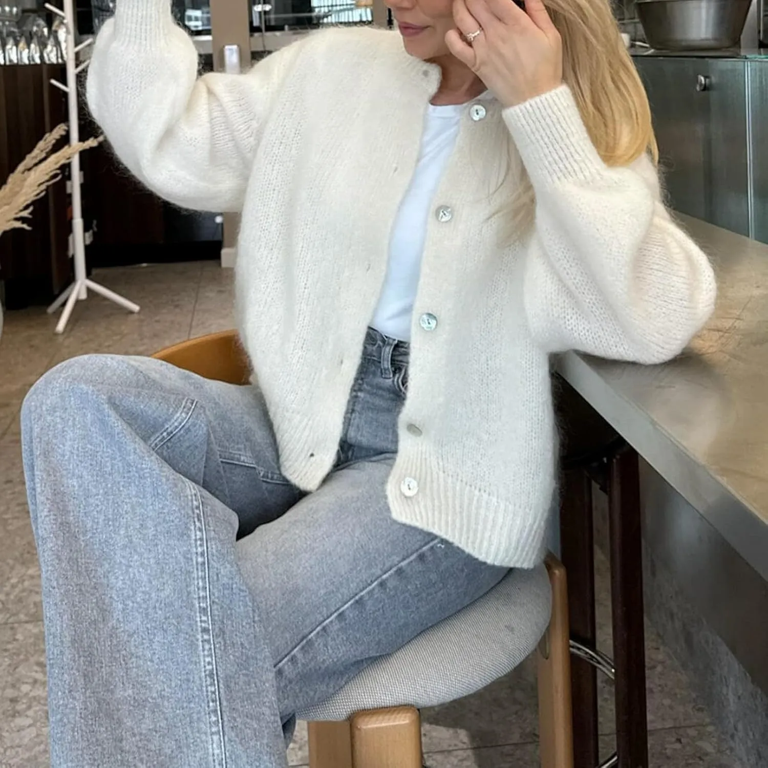 Cardigan Sweaters for Women Y2k Long Sleeve Button Down Knit Cardigans Casual Knit Pullover Fall Outfits Tops
