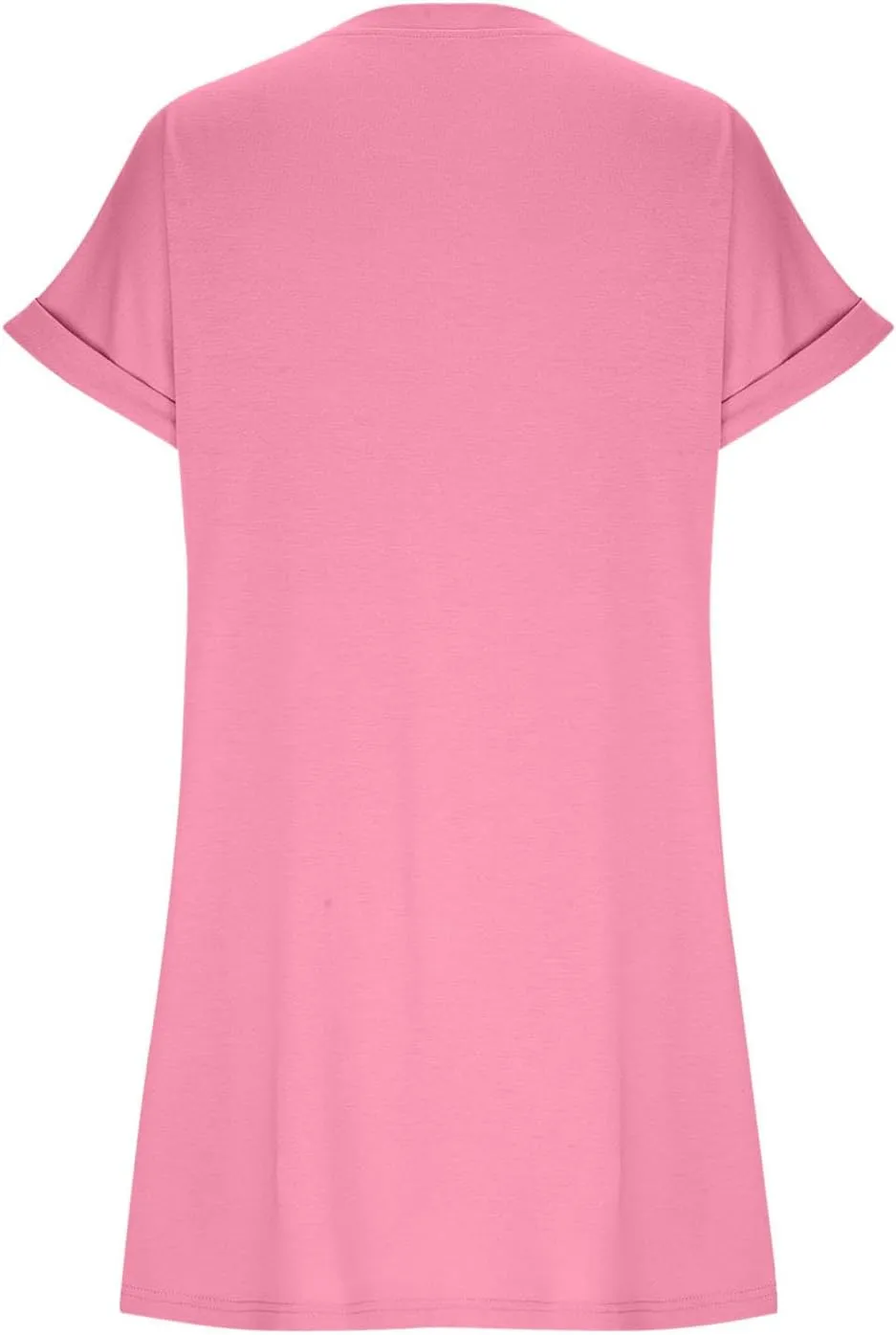Casual Short Sleeve Tee Dress for Women, Solid Round Neck Mini Dresses Comfy Regular Fit Summer Swing Hem Cute Dress