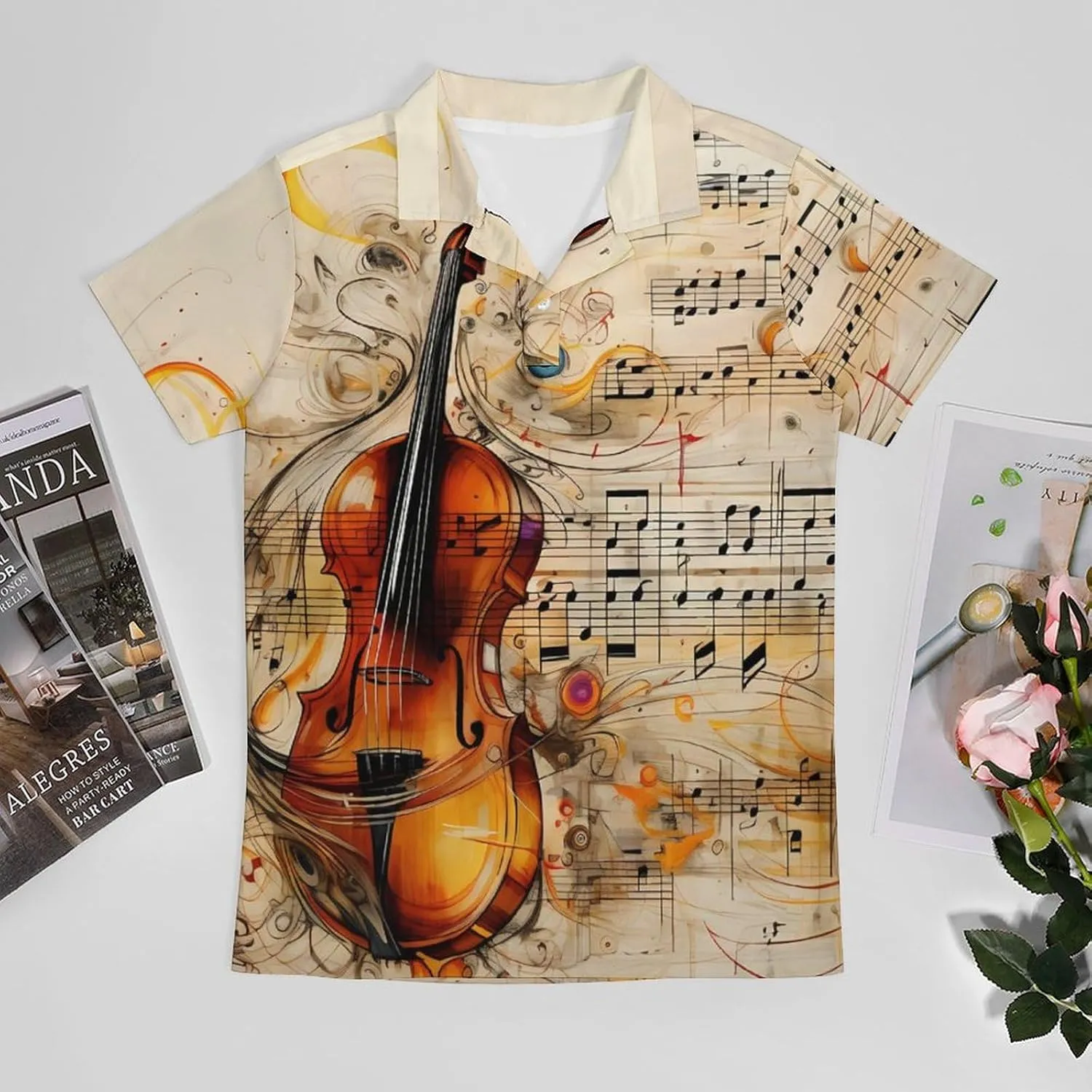 Cello Music Notes Men's Polo Shirt Short Sleeve Casual Athletic Quick Dry Golf T-Shirts