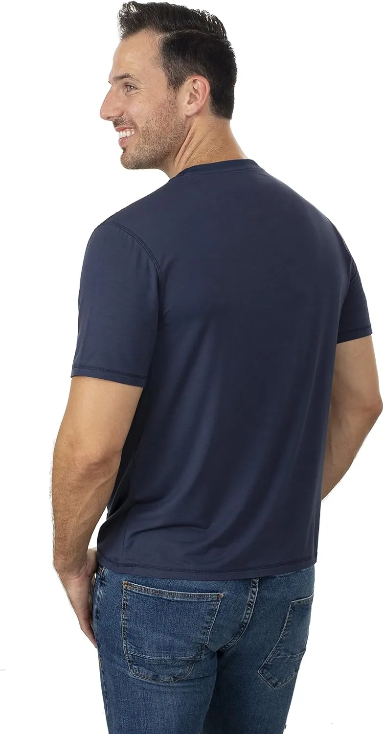Chill Boys Soft Viscose from Bamboo T-Shirt for Men with Short Sleeve - Plain T-Shirt with Cool Performance and Crew Neck Tee