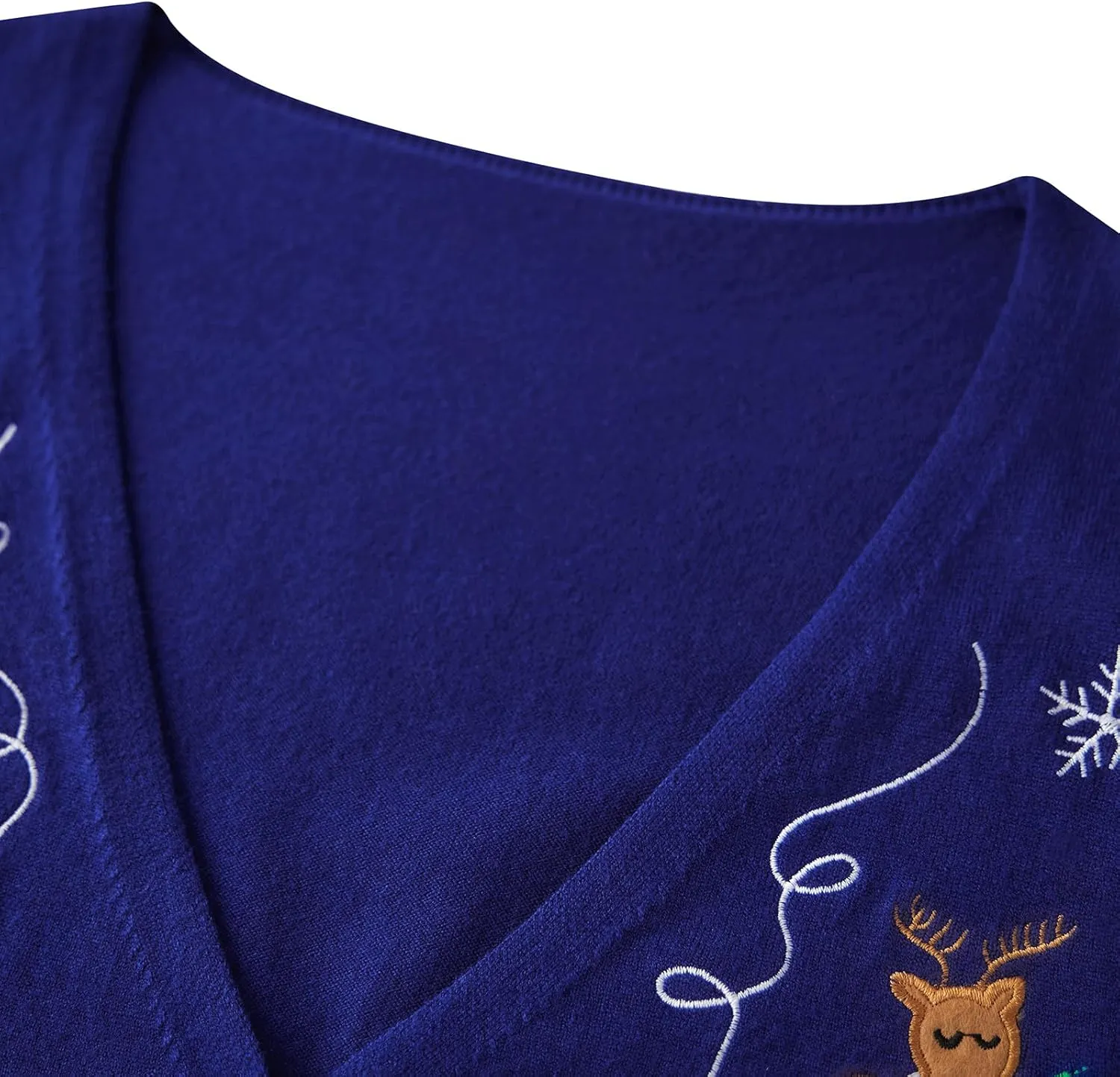 Christmas Vest for Women Reindeer Santa Snowman Embroidery Sweater Sleeveless Ugly Xmas Knit Tank Top