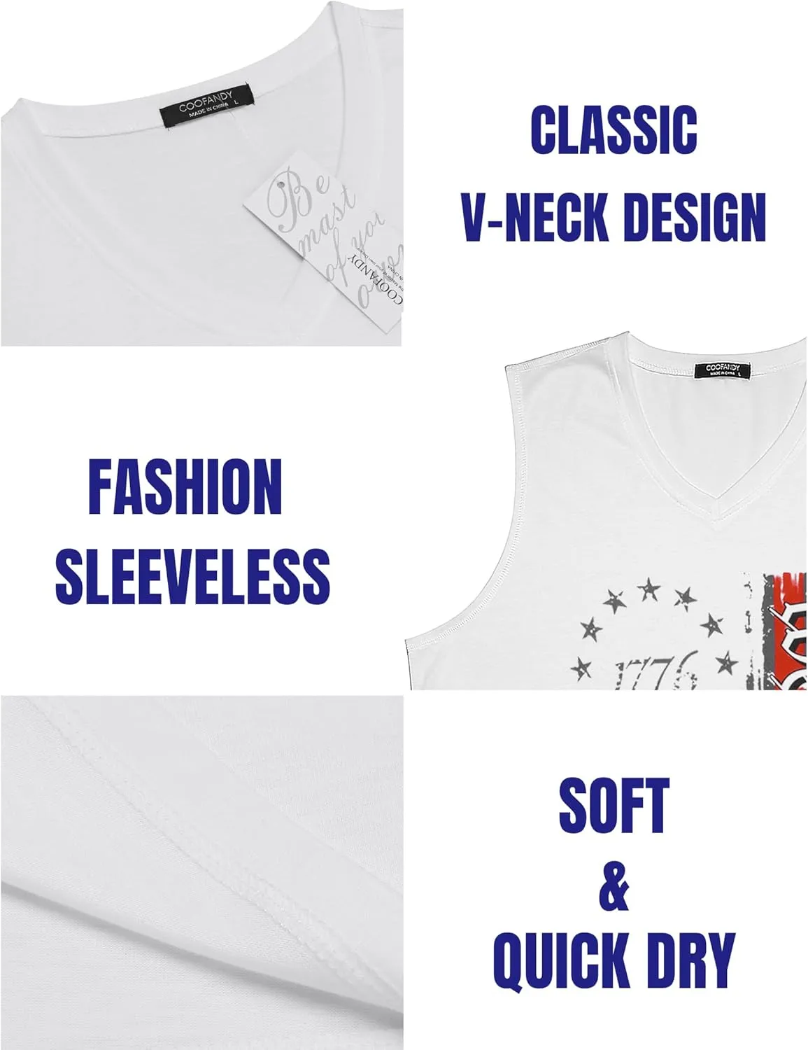 COOFANDY Men's 3 Pack Workout Tank Tops Gym Sleeveless Shirts V Neck Bodybuilding Muscle Tee Shirt
