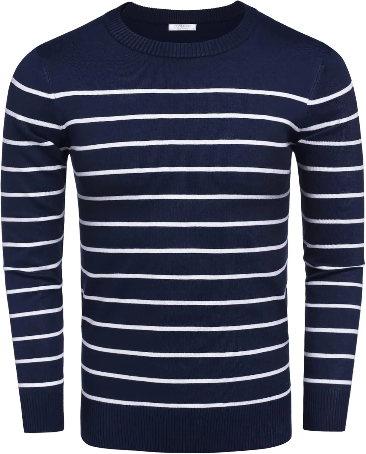 COOFANDY Men's Crew Neck Sweater Slim Fit Lightweight Sweatshirts Knitted Pullover for Casual Or Dressy Wear