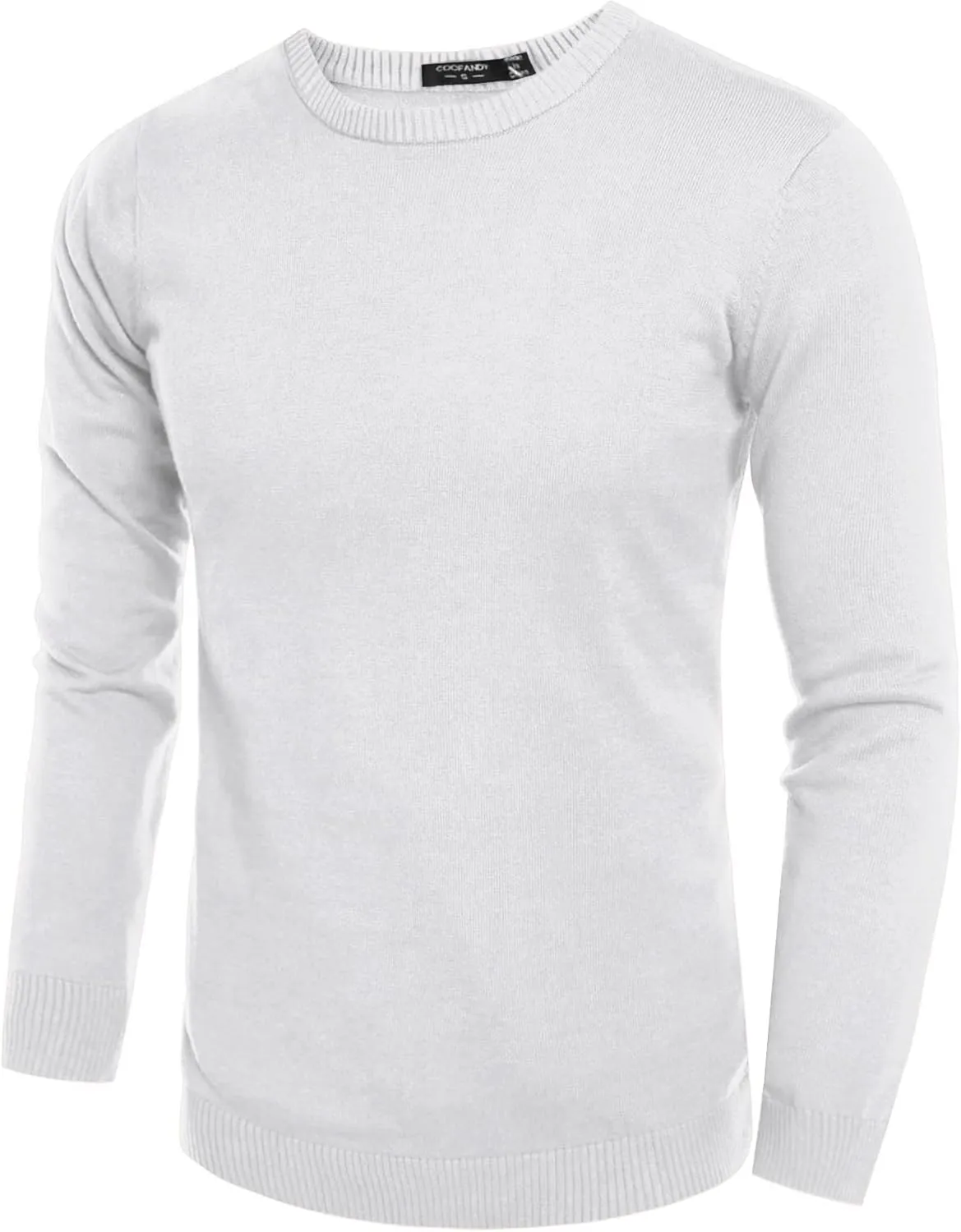 COOFANDY Men's Crew Neck Sweater Slim Fit Lightweight Sweatshirts Knitted Pullover for Casual Or Dressy Wear