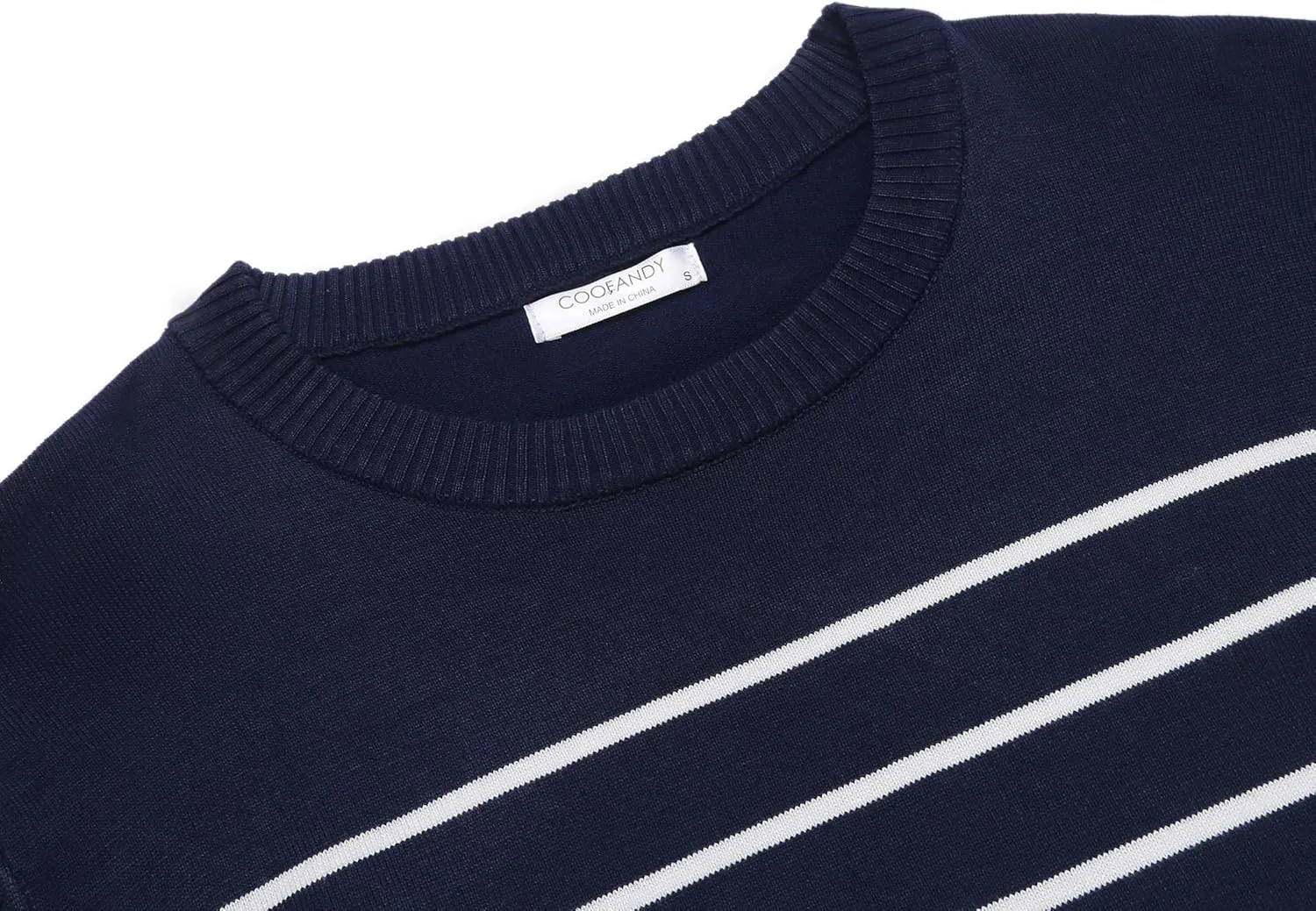 COOFANDY Men's Crew Neck Sweater Slim Fit Lightweight Sweatshirts Knitted Pullover for Casual Or Dressy Wear