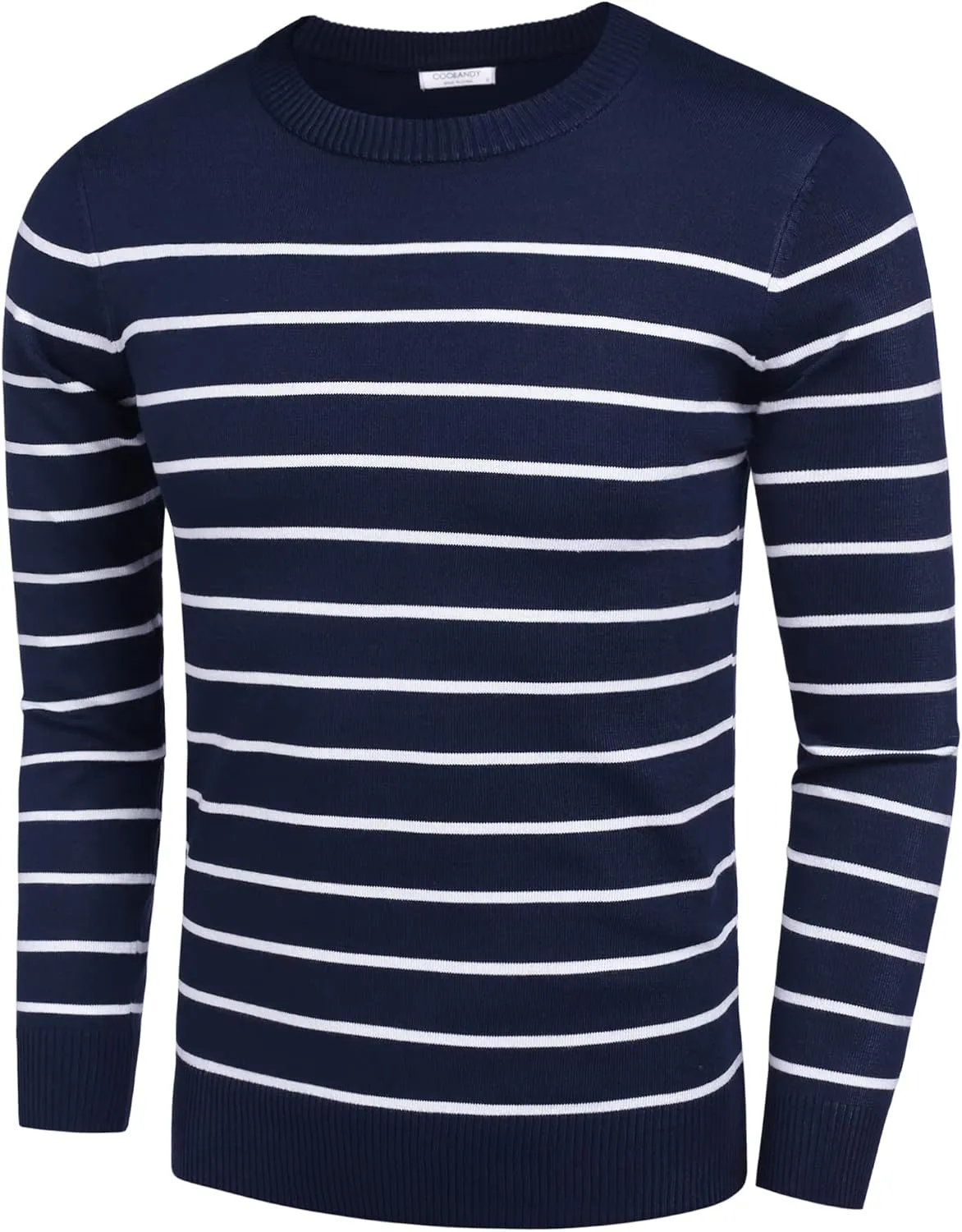 COOFANDY Men's Crew Neck Sweater Slim Fit Lightweight Sweatshirts Knitted Pullover for Casual Or Dressy Wear