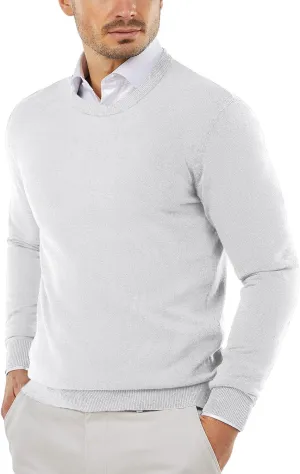 COOFANDY Men's Crew Neck Sweater Slim Fit Lightweight Sweatshirts Knitted Pullover for Casual Or Dressy Wear
