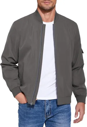 COOFANDY Men's Lightweight Bomber Jacket Casual Fashion Windbreaker Flight Zip Up Jackets Outdoor Coat