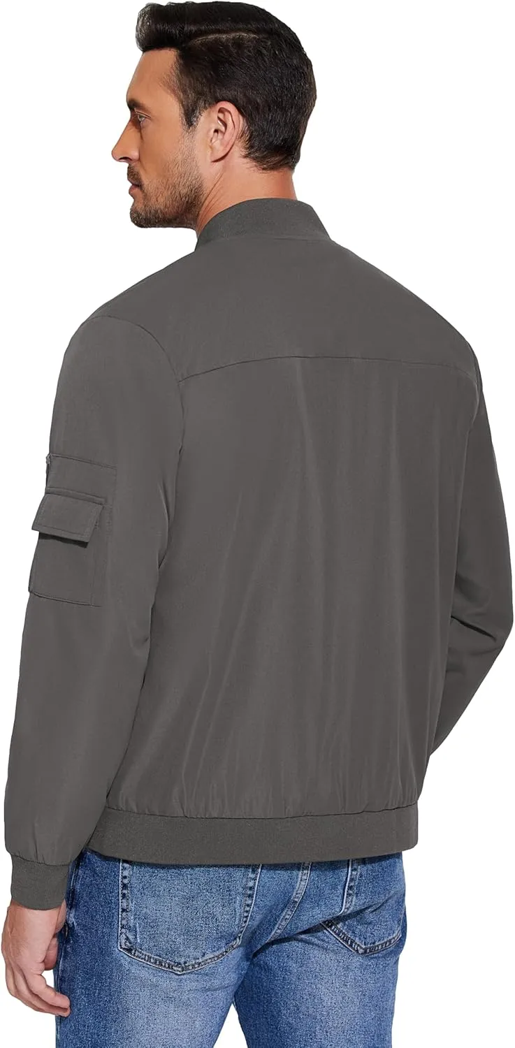 COOFANDY Men's Lightweight Bomber Jacket Casual Fashion Windbreaker Flight Zip Up Jackets Outdoor Coat