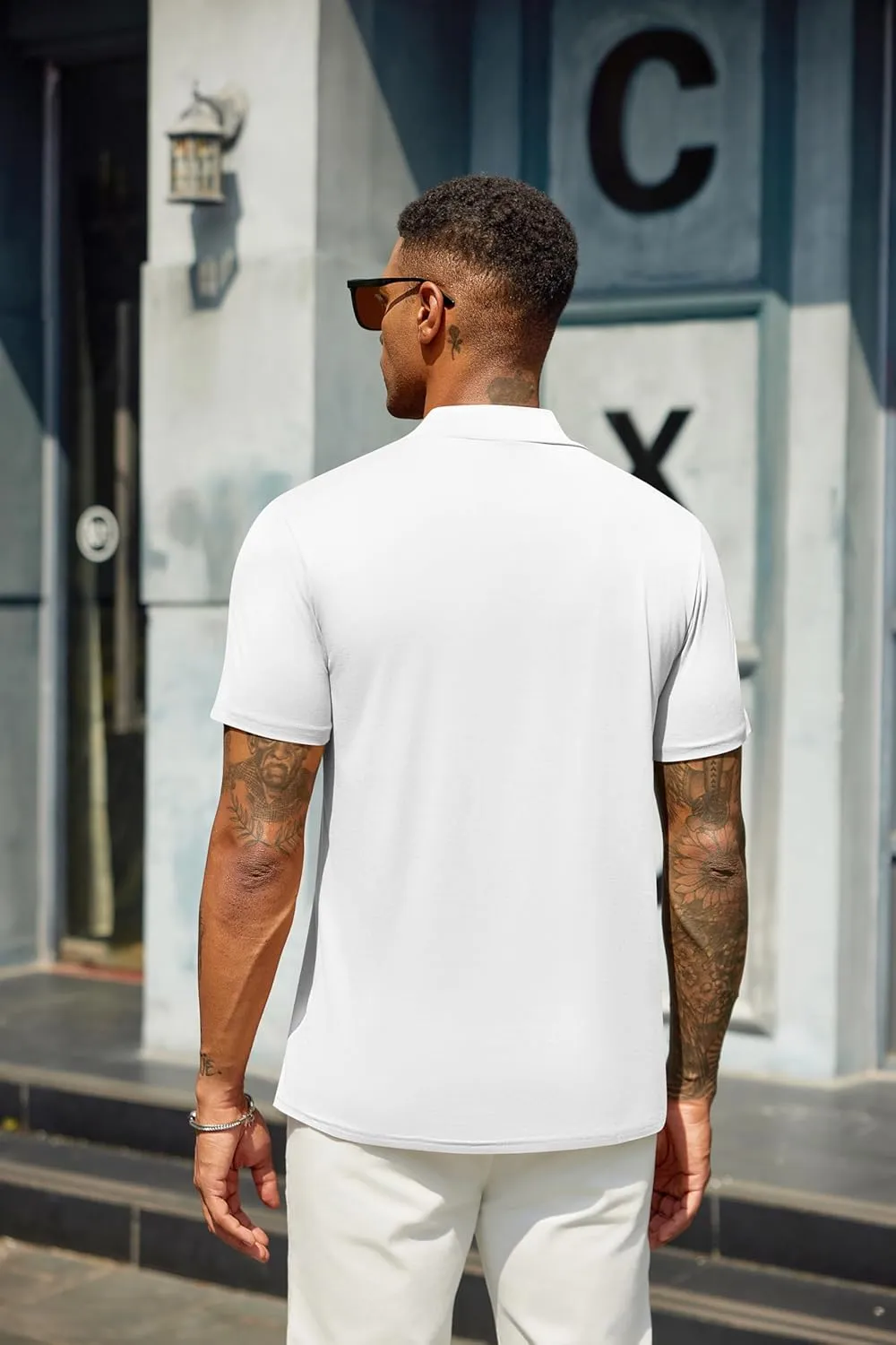 COOFANDY Men's Mock Turtleneck T Shirt Short Sleeve Slim Fit Basic Casual Undershirt Solid Color Pullover Tee