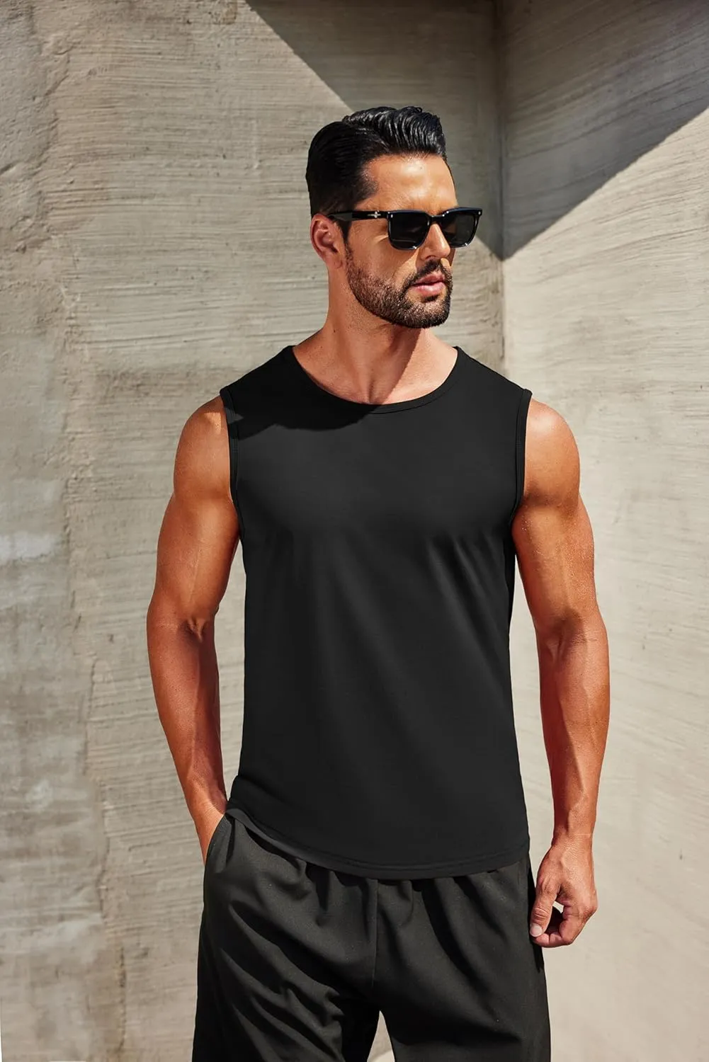 COOFANDY Men's Workout Tank Tops 1/2 Pack Dry Fit Sleeveless Muscle Gym Shirts Stretch Bodybuilding Tee