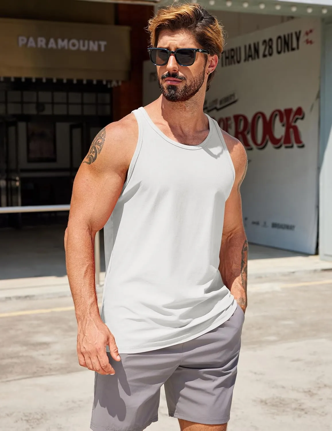COOFANDY Men's Workout Tank Tops 2 Pack Y Back Sleeveless Shirts Gym Muscle T Shirt Bodybuidling Athletic Stringer Tee