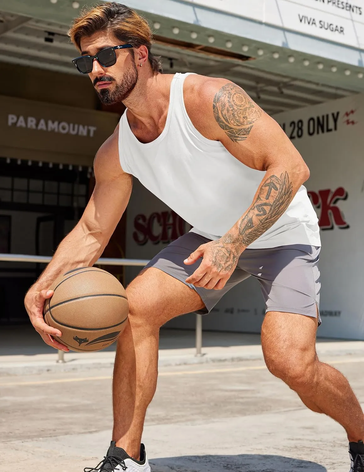 COOFANDY Men's Workout Tank Tops 2 Pack Y Back Sleeveless Shirts Gym Muscle T Shirt Bodybuidling Athletic Stringer Tee