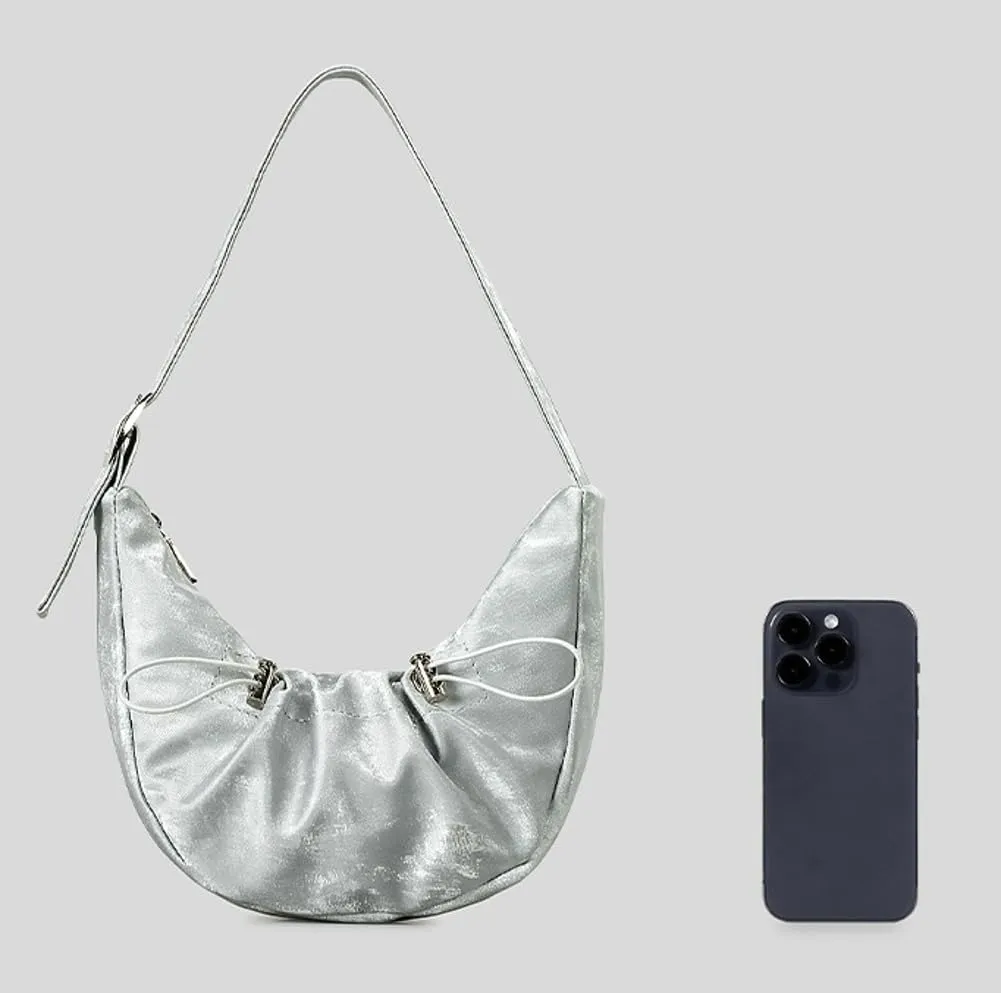 Crescent Bag Shoulder Bag for Women Dumpling Bag Trendy Bag Pleated Drawstring Bag Hobo Bag Lightweight Handbags