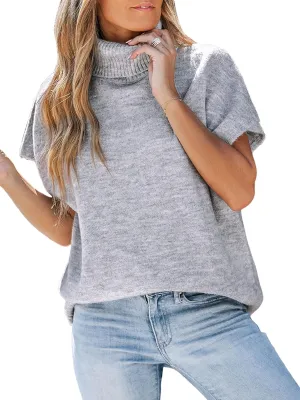 CUPSHE Women's Turtleneck Sweaters Cap Sleeve Knitted Casual Fit Pullover Tops Trendy Fall 2024