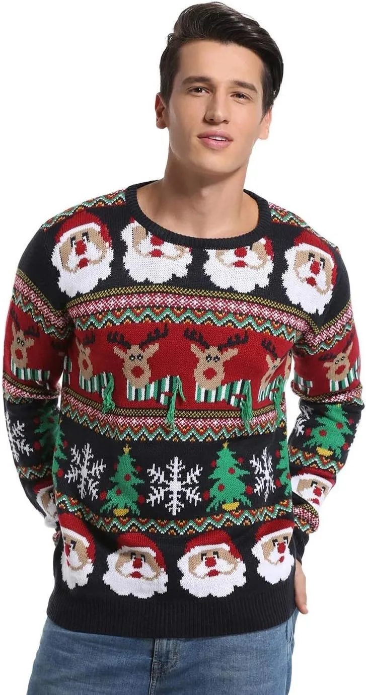 *daisysboutique* Men's Holiday Reindeer Snowman Santa Snowflakes Sweater