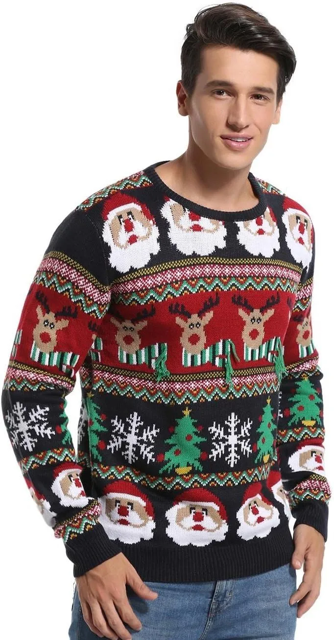 *daisysboutique* Men's Holiday Reindeer Snowman Santa Snowflakes Sweater