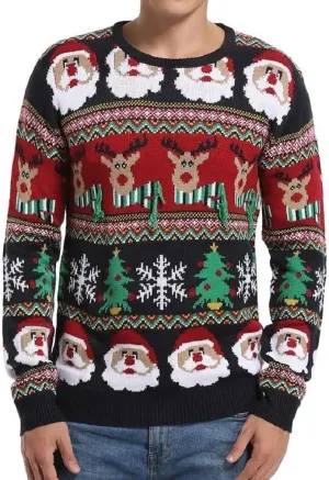 *daisysboutique* Men's Holiday Reindeer Snowman Santa Snowflakes Sweater