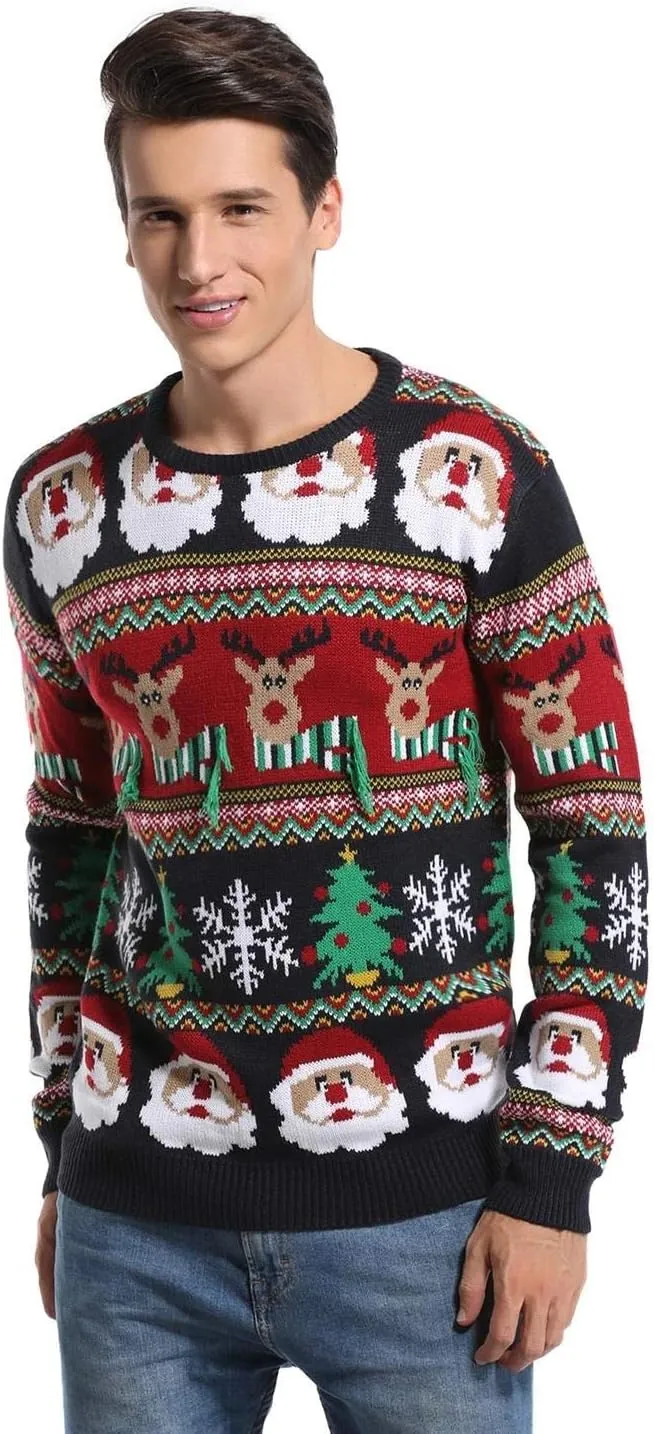 *daisysboutique* Men's Holiday Reindeer Snowman Santa Snowflakes Sweater