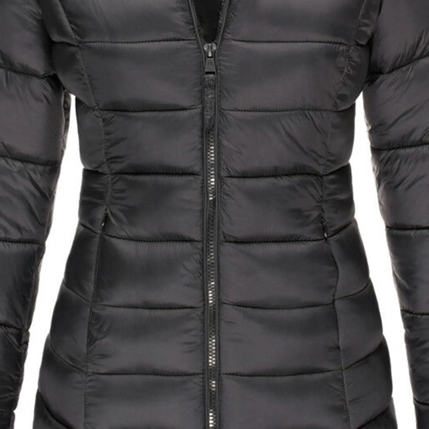 DGHM-JLMY 2 Pack Women's Warm Mid Long Down Jacket Quilted Lightweight Puffer Jacket Packable Hooded Slim Fit Puffer Coat
