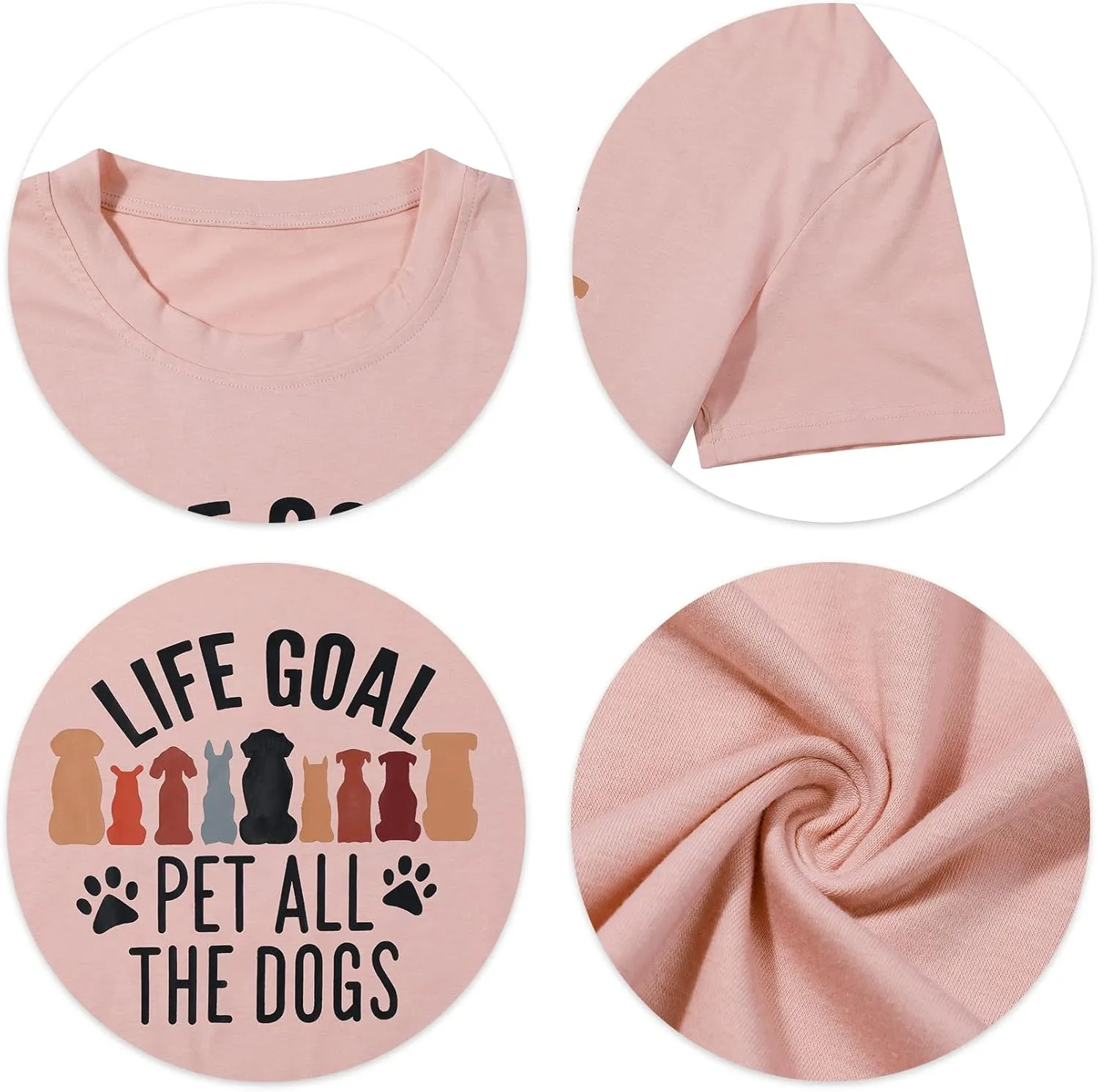 Dog Mom T-Shirt for Women - Pet Lover Shirt With Funny Saying Letter Print - All The Dogs Dog Mama Tee Top