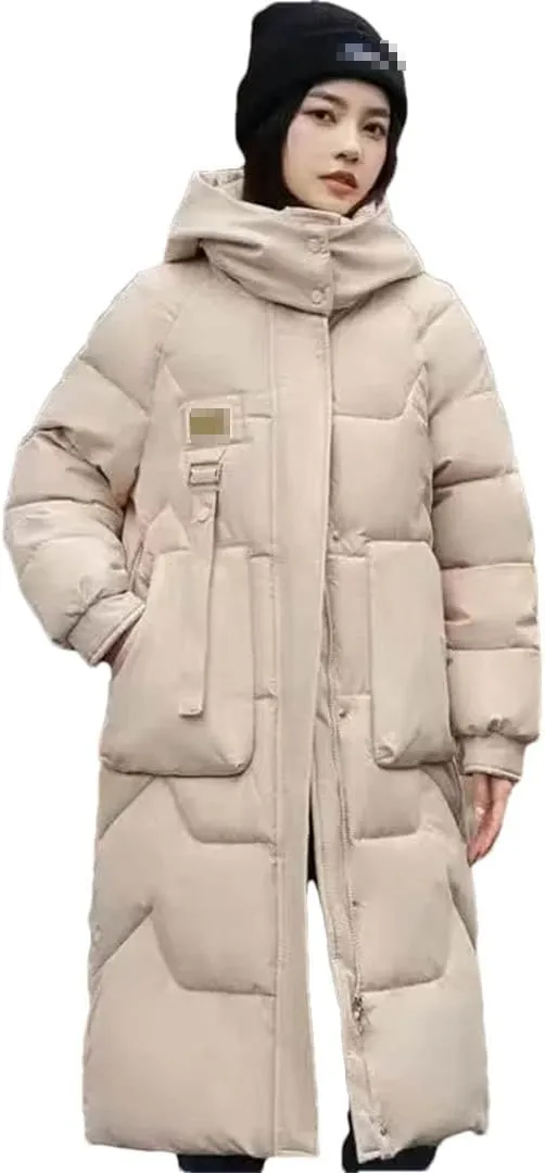 Down Padded Jacket Women's Winter Clothing Style Loose Cotton-Padded Coat Mid-Length Padded Jacket Bread Coat
