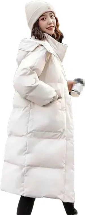 Down Padded Jacket Women's Winter Clothing Style Loose Cotton-Padded Coat Mid-Length Padded Jacket Bread Coat