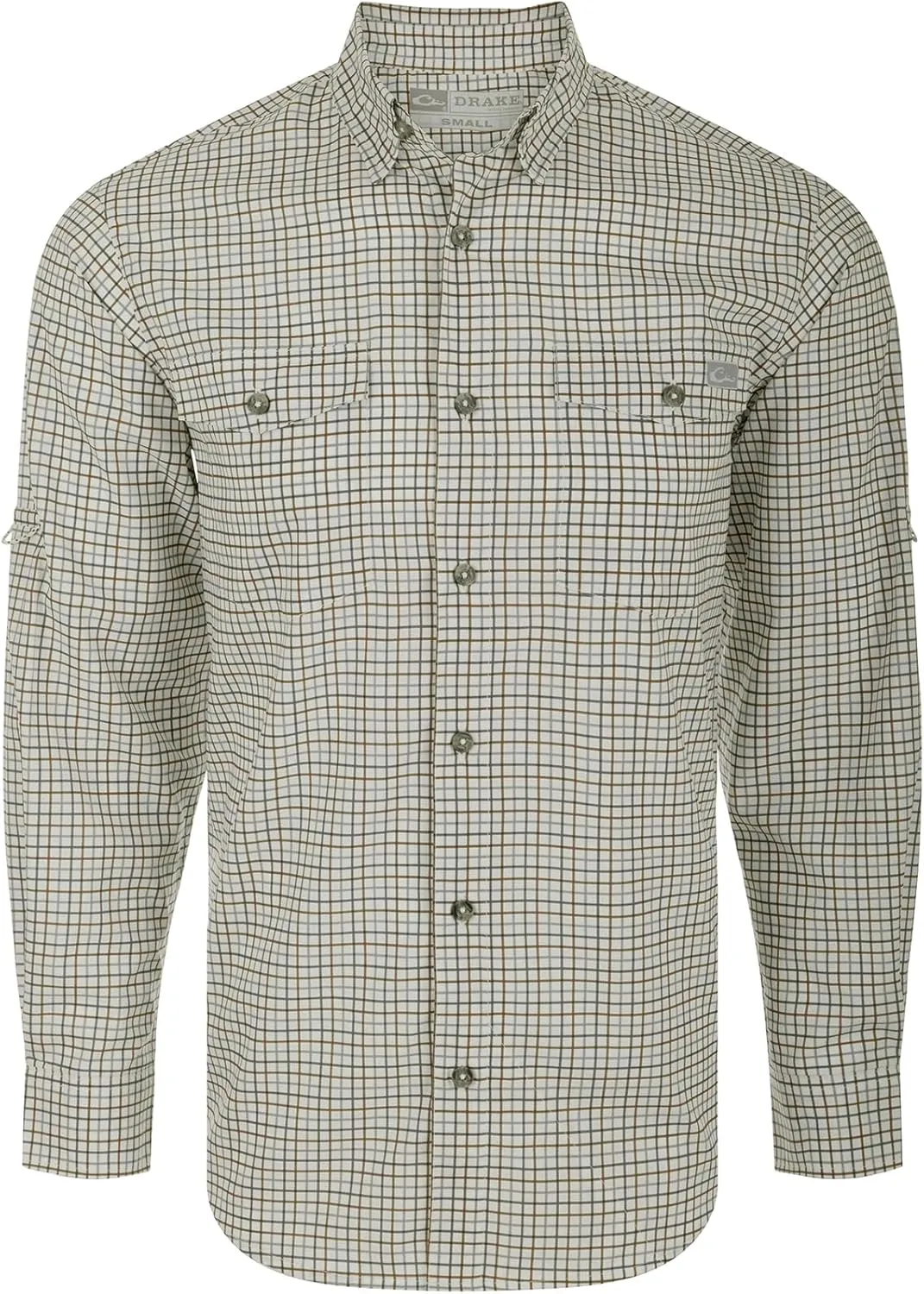 Drake Waterfowl Men's Frat Tattersall Button-Down Long Sleeve Casual Moisture Wicking Quick Drying Lightweight Plaid Shirt