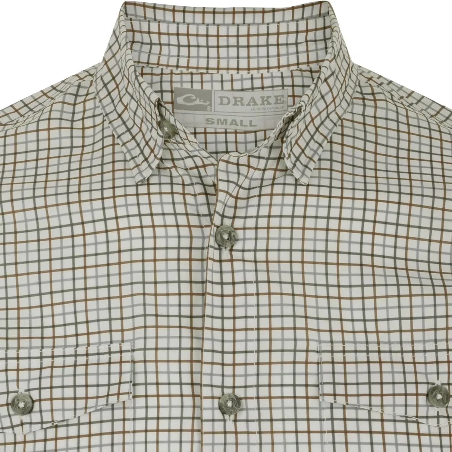 Drake Waterfowl Men's Frat Tattersall Button-Down Long Sleeve Casual Moisture Wicking Quick Drying Lightweight Plaid Shirt