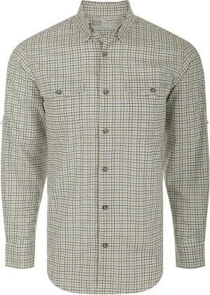 Drake Waterfowl Men's Frat Tattersall Button-Down Long Sleeve Casual Moisture Wicking Quick Drying Lightweight Plaid Shirt