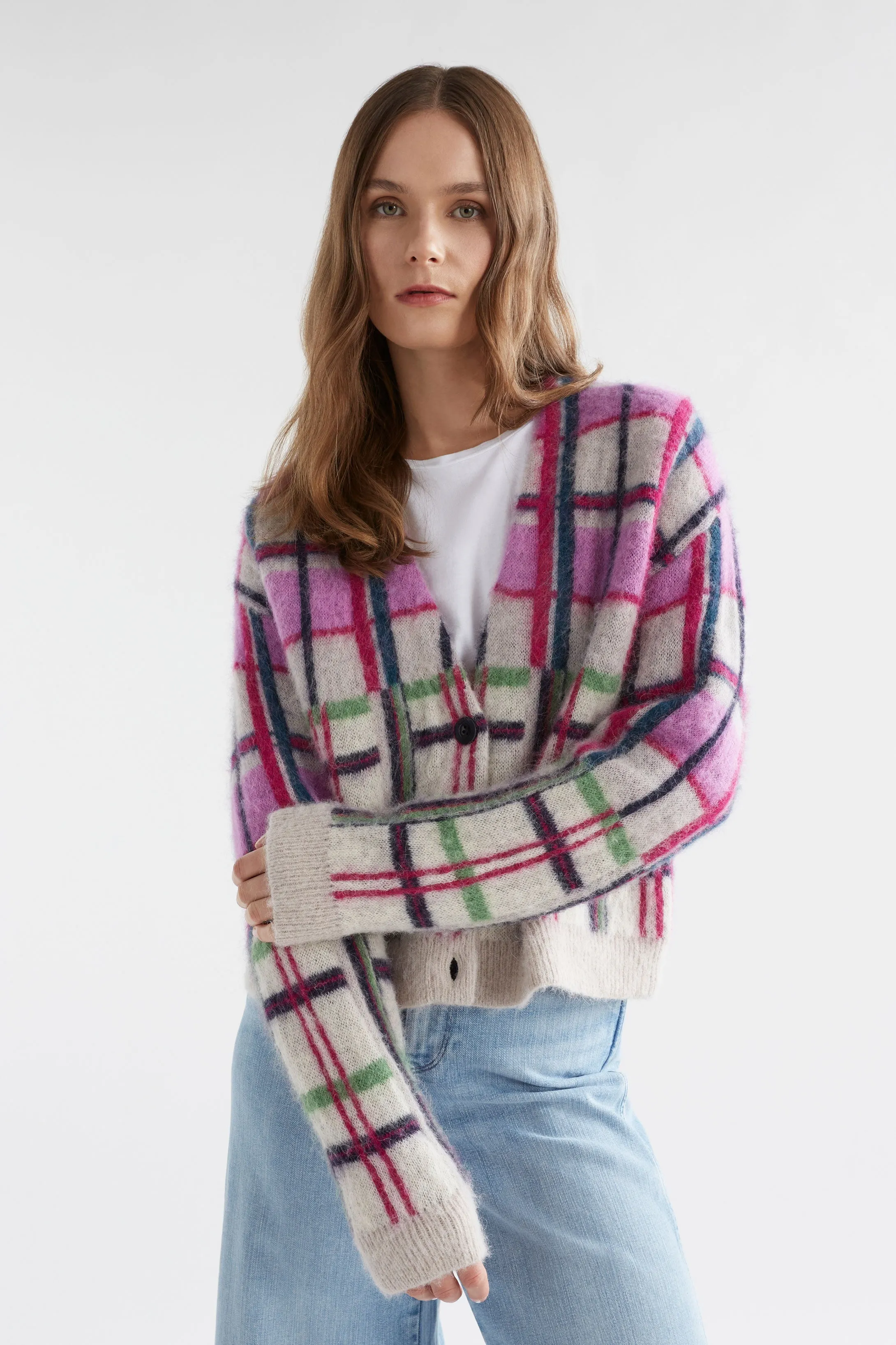 Elk Ostti Cardigan New Navy Check