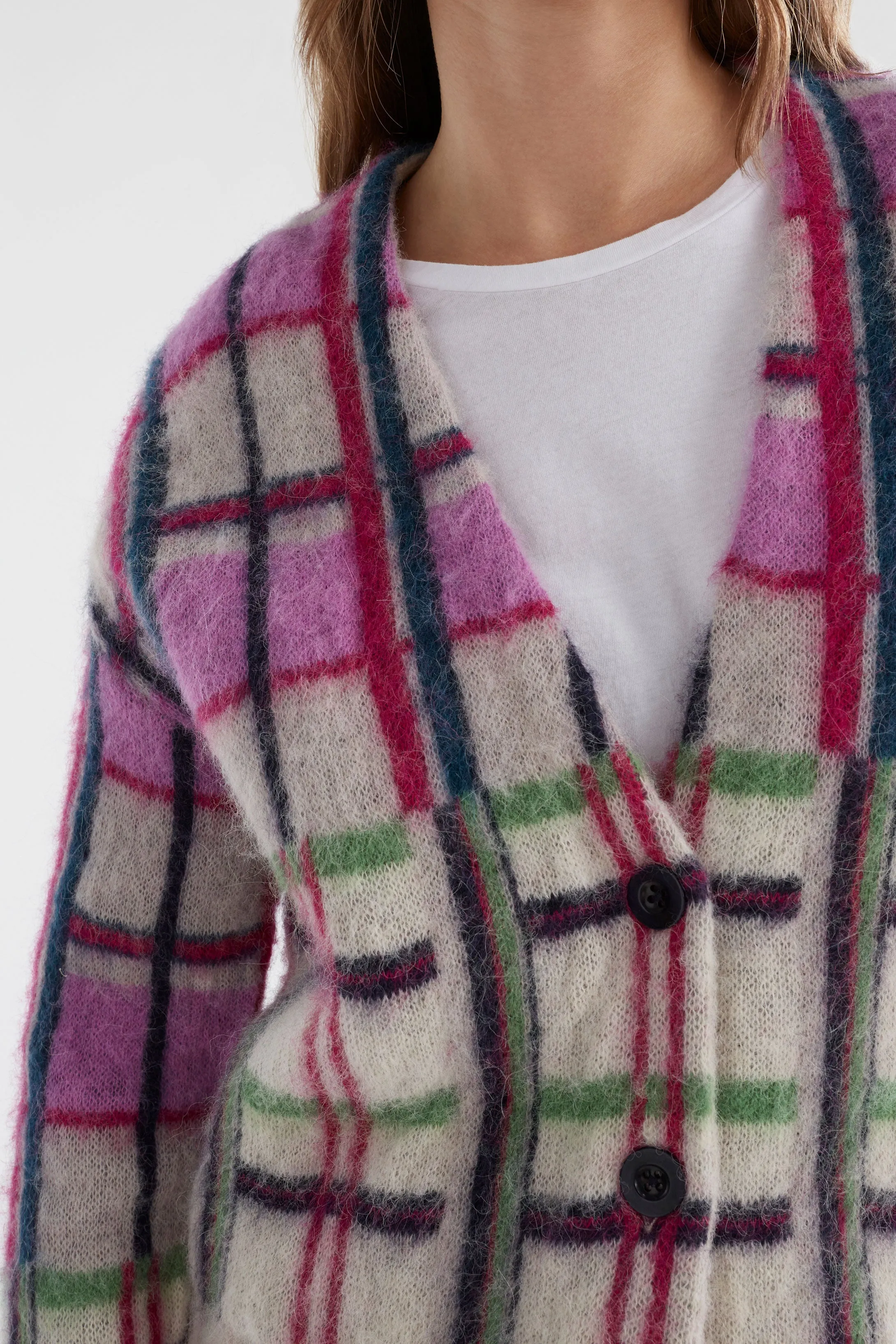 Elk Ostti Cardigan New Navy Check